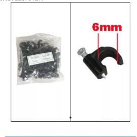 Unbranded/Generic 100 Pack RG59 Coax Cat5 Cat6 Cable Wire Clips Black 6mm Nail Clamps Straps Tacks