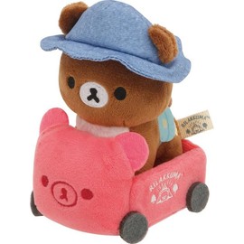 San-X Rilakkuma MO10801 Komorebi Camp Tenori Plush Toy Set, Chairoko Bear & Wagon, 4.3 x W2.4 x D3.1 inches (11 x 6 x 8 cm)
