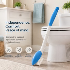 Long Handle Self Wipe Aid for Bathroom Hygiene – Foldable Toilet Paper Holder for Limited Reach Support