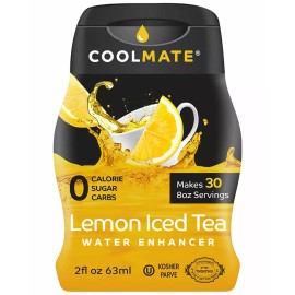 Coolmate Lemon Iced Tea Flavor Water Enhancer Drink Mix, Kosher, 2 oz