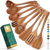 AIUHI Wood Spoons for Cooking, Nonstick Kitchen Utensil Set, Wooden