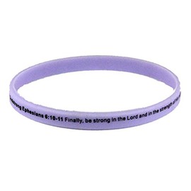 Godstrong 8160003 Set of 3 Ephesians 6:10-11 Thin Silicone Bracelet Band 6mm Adult Size