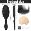3Pcs Wig Brush for Synthetic Hair with 4Pcs Wig Cap