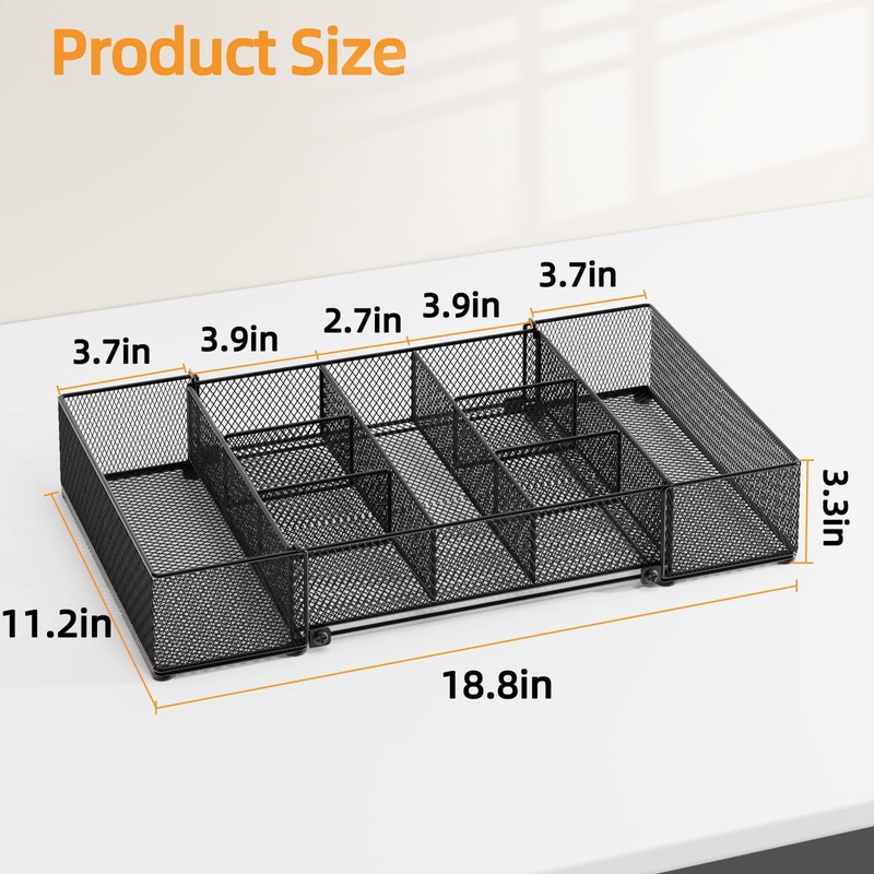 NANAGIFTREE Expandable Snack Organizer, Adjustable Snack Container with 9 Compartments,