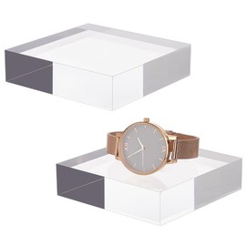 OLYCRAFT 1" H x 4" W x 4" D Clear Acrylic Cube 2 Pack Polished Acrylic Square Display Block Clear Acrylic Square Polished Edge Display Base for Display Stands