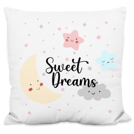 True Statements Sweet Dreams Fluffy Plush Cushion 40 x 40 cm Including Cushion Filling Boyfriend & Girlfriend for Mum & Grandma Soul Mates for Christmas, Birthday, Valentine's Day