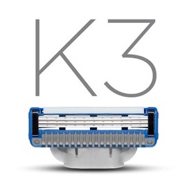 King of Shaves, K3 Three Blade Cartridge, Handle Not Included, Pack of 8