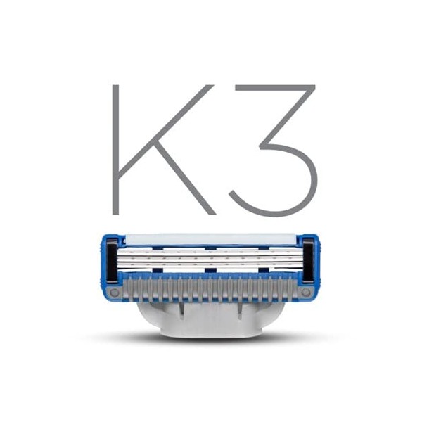 King of Shaves, K3 Three Blade Cartridge, Handle Not Included,