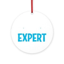 CafePress Janitor Mop Expert Custodia Round 4" MDF Holiday Ornament