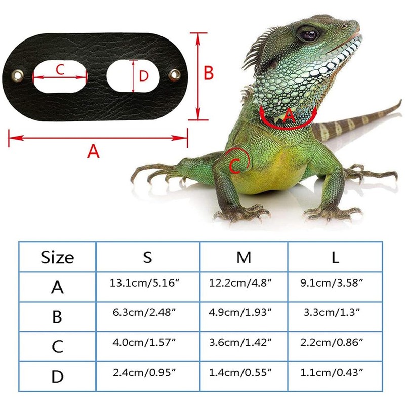 3 Packs Bearded Dragon Harness and Leash Adjustable(S,M,L) - Soft