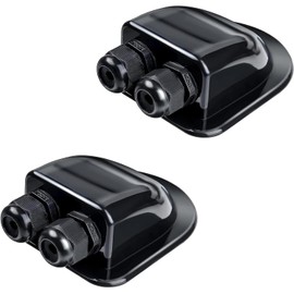 Mujiluxe Black 2 pieces roof feed-through, cable guide, cable guide, waterproof, for solar system, motorhome, caravan, boat and air conditioning