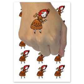 Clockwork Steampunk Woman Doll Temporary Tattoo Water Resistant Fake Body Art Set Collection - 15 2" Tattoos (1 Sheet)