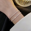 2 Pcs Silver Bracelets for Women Silver Chain Bracelet Shiny