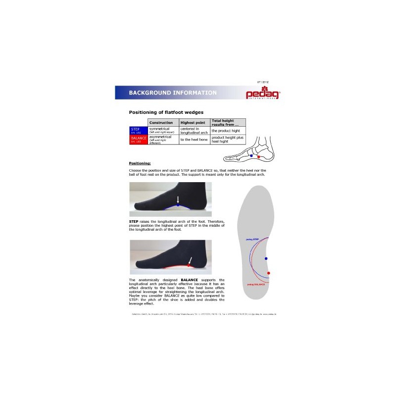 Pedag Step 16647 Symmetrical Self Adhesive Arch Support Inserts, Tan