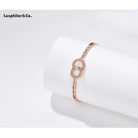 Lucphiler & Co. Christmas Mother Gift, Engraved ‘Always My Mom Forever My Friend’ Infinity Bangle Bracelet, Rose Gold Women Jewelry, Birthday Wedding Valentines Xmas Present from Son Daughter