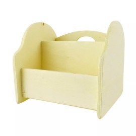 Homeford Wooden DIY Craft 2 Compartment Mini Desk Caddy, 4-inch