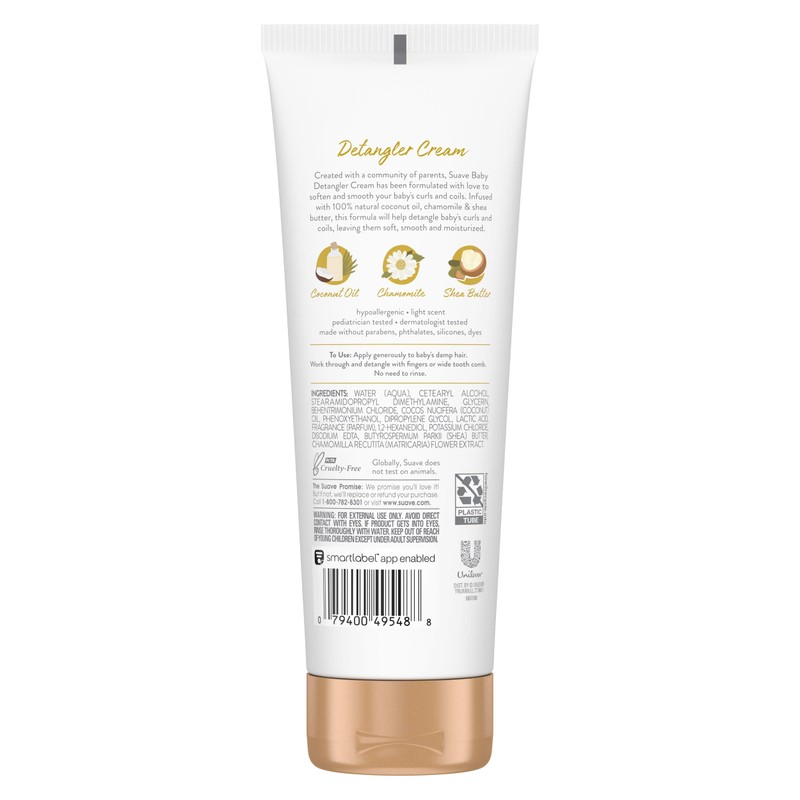 Suave Baby Detangler Cream for Curly, Coily Hair, with 100%