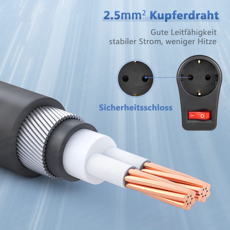 GlamPiece Socket with Switch, 1-Way Socket Adapter, Switchable Plug, Adapter