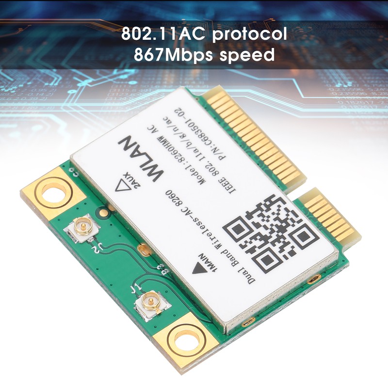 Wireless Network Card Gigabit DualBand 2.4G/5G Bluetooth4.1 Mini PCIE 802.11ac