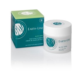 Earth Line Aloe Vera Tag- und Nachtcreme für empfindliche Haut, Vitamin E, 50 ml