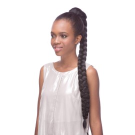 Draw String Braid Hair Piece Color 4 Dark Brown - Sepia Wigs 30" Long Thick Synthetic African American Bun Updo Formal Length Womens Coil Trenza Peluca