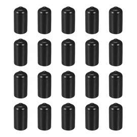 sourcing map 20 Pack 10mm ID Black Screw Thread Protectors Rubber End Caps Bolt Covers for Screw Bolt Furniture Pipe