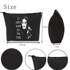 It Can't Rain All The Time Crow Inspired Cosmetic Bag, black, big, It cannot rain
