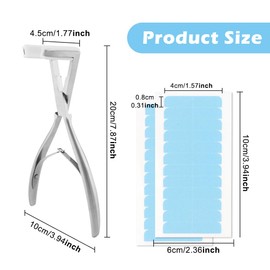 Tape in Hair Extension Tools Kit, Flat Surface Stainless Steel Tape in Hair Extensions Plier + 2 Hair Extension Tape,Tape in Pliers, Hair Extensions Styling Tools(COLOR:Silver)