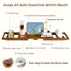 Teak Bathtub Tray, Luxury Bath Table Tray with Wine Glass