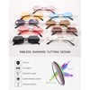 Pro Acme Rimless Rectangle Sunglasses for Men Women Polygon Frameless