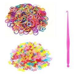 DasKid 600+ Multicolor Loom Bands Refill Pack with Hook Tool and Colorful S Clips Art Craft Refills for DIY Bracelet Making Refill Kit (600+)