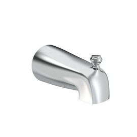 CalcMetal Brass Diverter Tub Spout with 4 in 1 Adapter, Universal fit 1/2" Copper Slip, 1/2" Iron Pipe(Long and Short stub Out), and 3/4" Iron Pipe Connections, Easy Installation, Plated Chrome