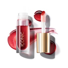 Lustre Lip Oil | Aceite labial no pegajoso, hidratante y de alto brillo, que contiene vitamina C y ácido hialurónico, sin crueldad animal, maquillaje vegano, uno a tener en cuenta (rojo), 6 ml/0,2