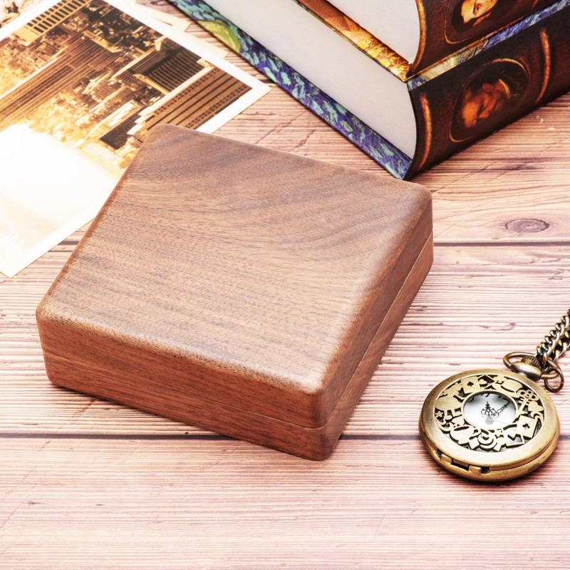 Walnut Wood Pocket Watch Box Portable Single Pocket Watch Display