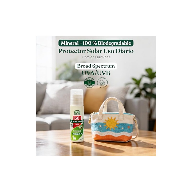 Maya Solar Bloqueador 100 Ingredientes Naturales Minerales Spf Viajes