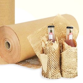 Reusable Honeycomb Paper Packaging Wrap (Air Cap Alternative) Brown Cushioning Material 30cm x 40M