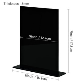 JINMURY 5x7 Inch Black Acrylic blank Sign with Stand | 10 Pack Blank Black Acrylic Table Signs and Base for DIY Wedding Table Numbers, Wedding Signage, Events& Parties