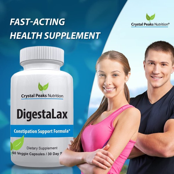 DigestaLax Increase Nutrition & Constipation Support - Helps Improve Easy Digestion & Natural Colon Absorption + Gas, Bloating, and Cramping Relief, Calcium Blend for Gut Health, 60 Veggie Capsules