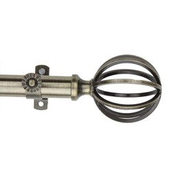 A&F Rod Décor - NEW Decorative Curtain Rod #62, 66-120 inch, Antique Brass