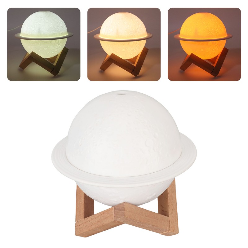 Mini Planet Humidifier LED Moon Lamp Diffuser Rechargeable Planetary USB