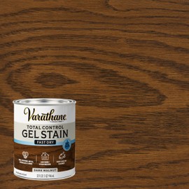 Varathane Total Control Gel Stain | Low Odor Water-Based Formula | Thick Gel Formula for Vertical Surfaces | Ideal for Wood, Metal & Fiberglass | Quart | Dark Walnut