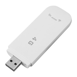 4G LTE USB WiFi Modem, Portable 4G Router with SIM Card Slot, High Speed Travel Hotspot, Unlocked 4G Dongle, Supports 10 Devices (White)