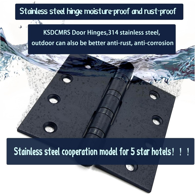 Stainless Steel Matte Black 4 inch Door Hinges,Interior Door Hinge，Heavy