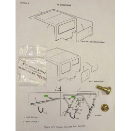M151 Series M151A1 M151A2 - Top Bow Cross Bar SPECIAL Bolt & Nut - hardware Kit