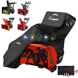 Snowblower Covers Waterproof Outdoor,Heavy Duty 420D Snow Blower Cover with Waterproof Strip,Air Vent,2 Reflective Handles,Windproof Buckle,Large Protective Cover for Gas Snow Thrower Outside Storage