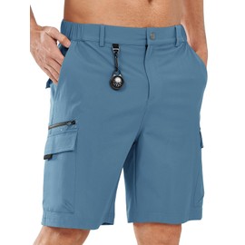 NORTHYARD Men's Cargo Hiking Shorts 9" Lightweight Outdoor Tactical Work Camping Sport Golf Casual Travel Fishing Multipocket Dustyblue S