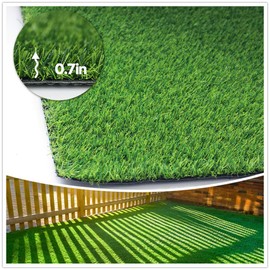 Artificial Grass Synthetic Lawn (0.7" Custom Sizes) -5FTx15FT Indoor/Outdoor Grass Carpet, Easy Installation Multi-use Astroturf Rug, Dog Turf with Drain Holes