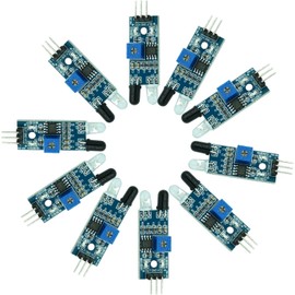 A-DIGISHUO 10 Pieces IR Infrared Obstacle Avoidance Sensor Module | 3-Wire Reflective Photoelectric Sensor Module | Compatible with Ardui no/Raspberry Pi 3/Smart Car Robot