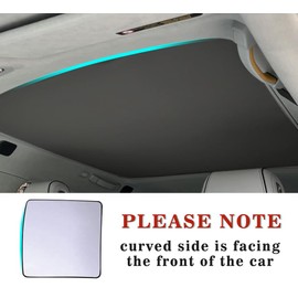 BestEvMod for Rivian R1T Foldable Roof Sunshade 2 Layer Accessories,Sunroof Reflective Covers Blocks Glare Blocks UV Rays Heat & Sun Protection Compatible with Rivian R1T 2022 2023 Accessories (Black)