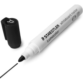 Staedtler Lumocolor Whiteboard Marker Pens 351 - Dry Erase Correction Pen - Bullet Tip - Pack of 4 x Black